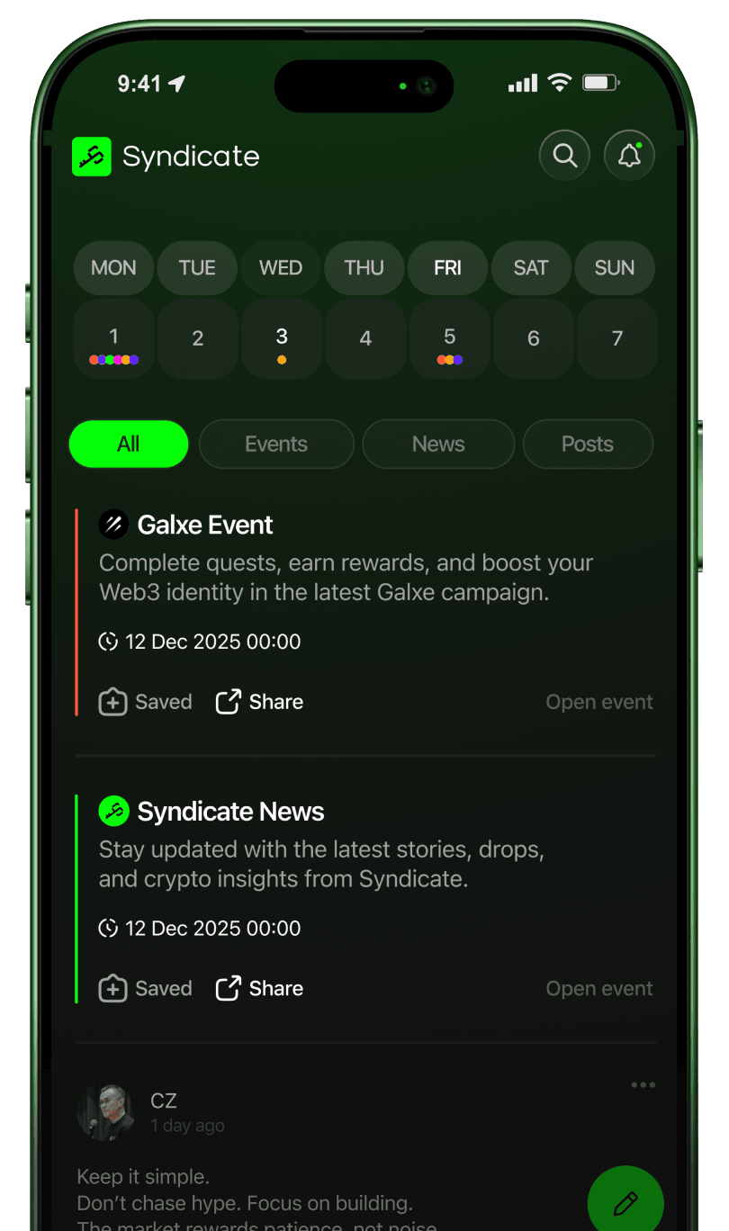 Syndicate iPhone app with calendar feed events and news cards
