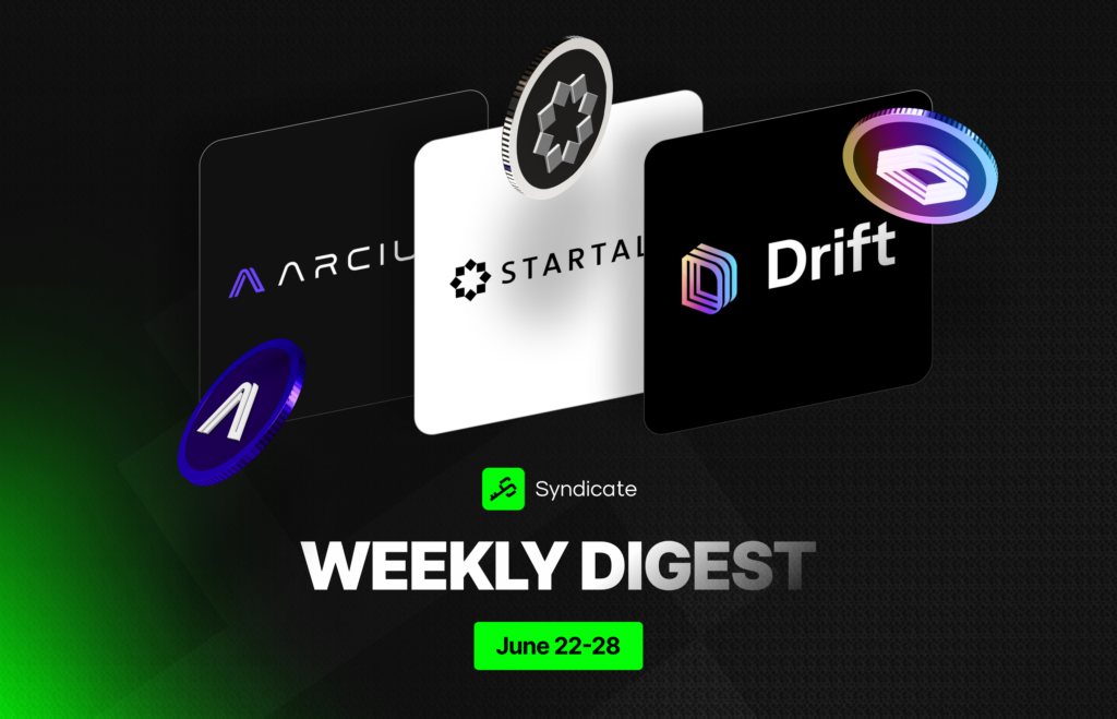Syndicate Weekly Digest: Arcium TGE Goes Live, Drift Opens DFX Recovery Claim, and Startale Stacks STAR Points